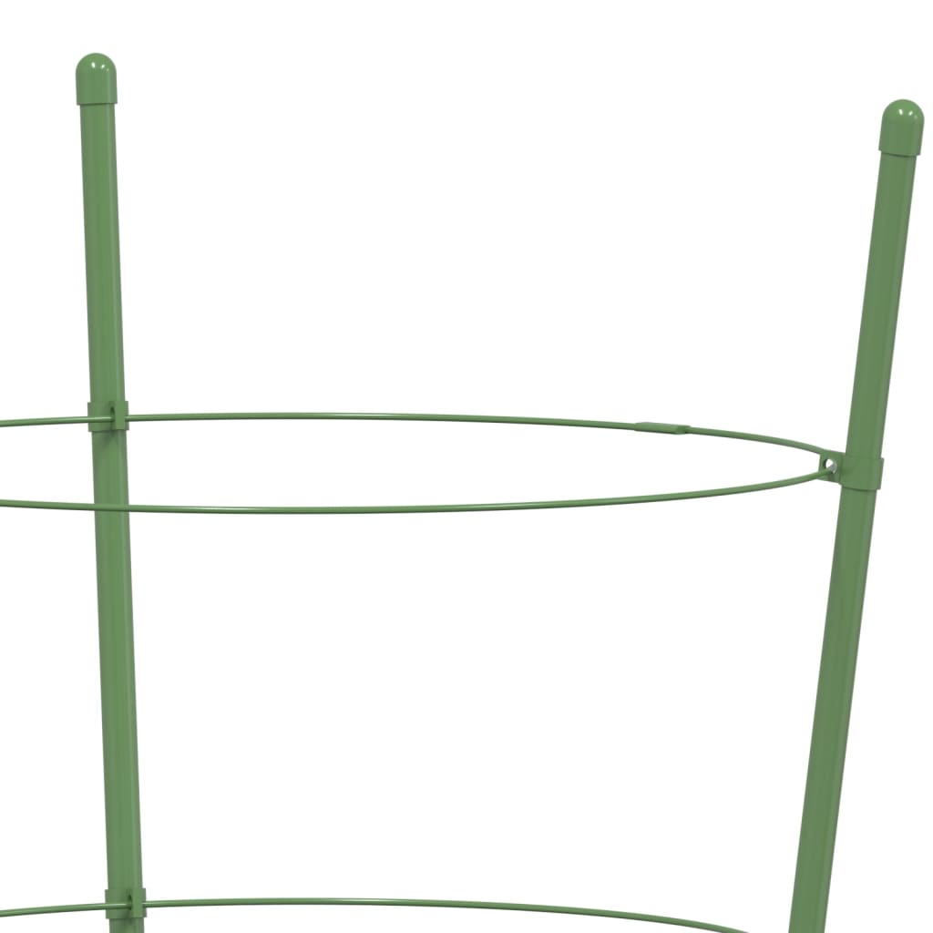 Pflanzenstützen mit 3 Ringen 5 Stk. Grün 75 cm Länge Stahl mit Beschichtung