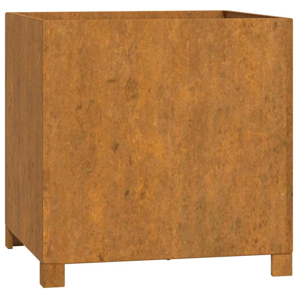 Hochbeet 2x Pflanzkübel mit Beinen Rostig 49x47x50 cm Cortenstahl