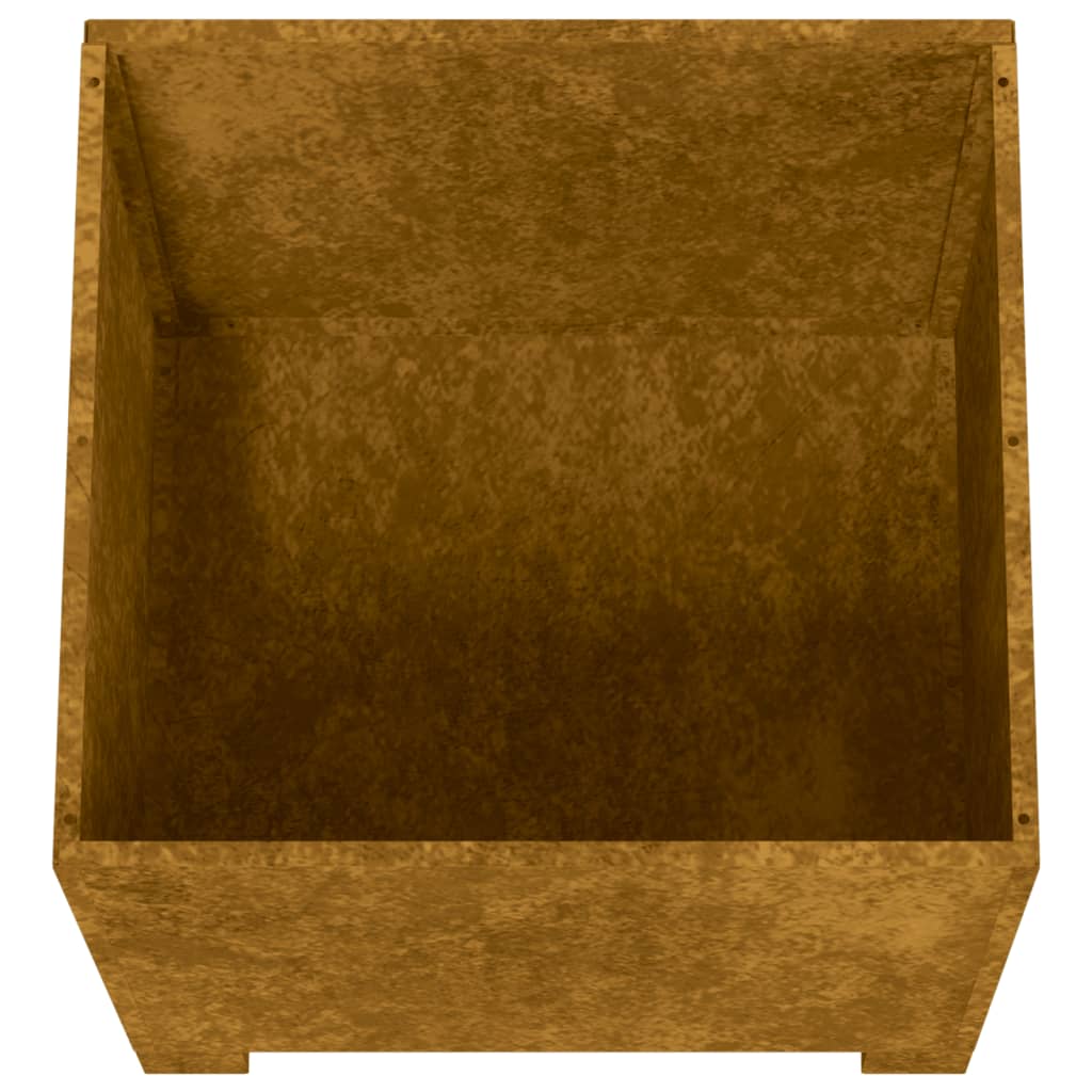 Hochbeet 2x Pflanzkübel mit Beinen Rostig 49x47x50 cm Cortenstahl