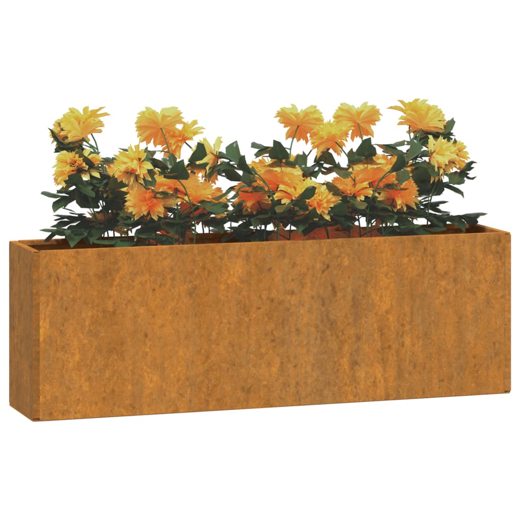 Wand-Pflanzkübel 2 Stk. Rostig Cortenstahl 57x10x17 cm Blumentopf