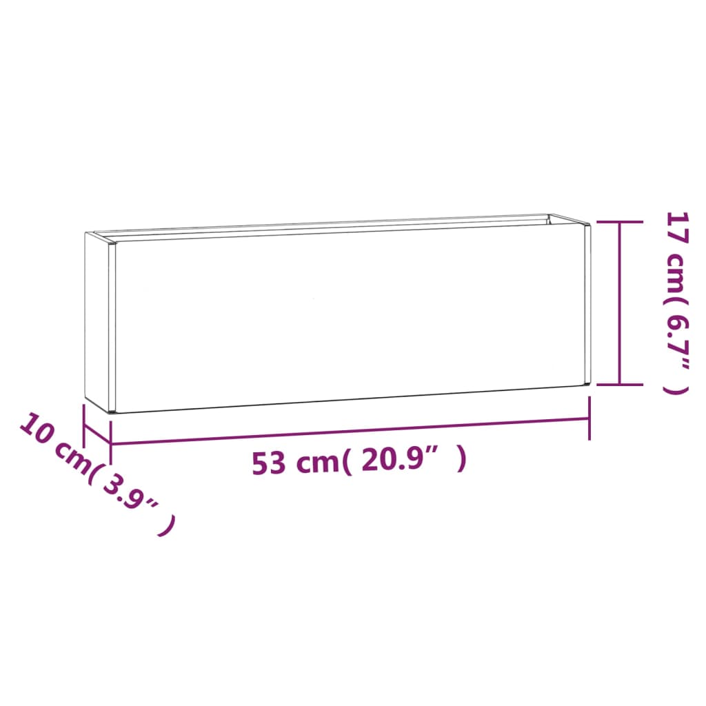Wand-Pflanzkübel 2 Stk. Rostig Cortenstahl 57x10x17 cm Blumentopf