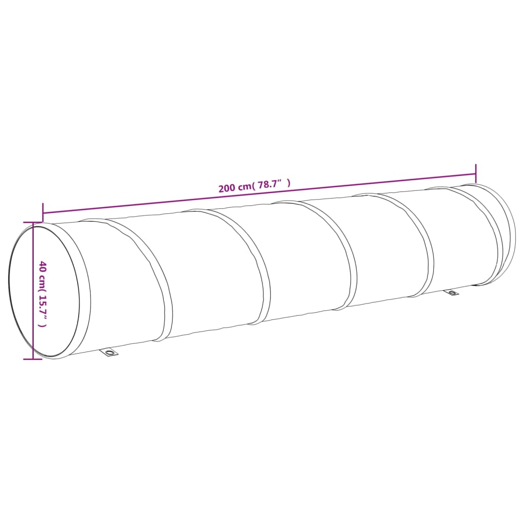 Hundetunnel Blau Ø 40x200 cm Polyester Kriechtunnel für Agitily Training Spieltunnel