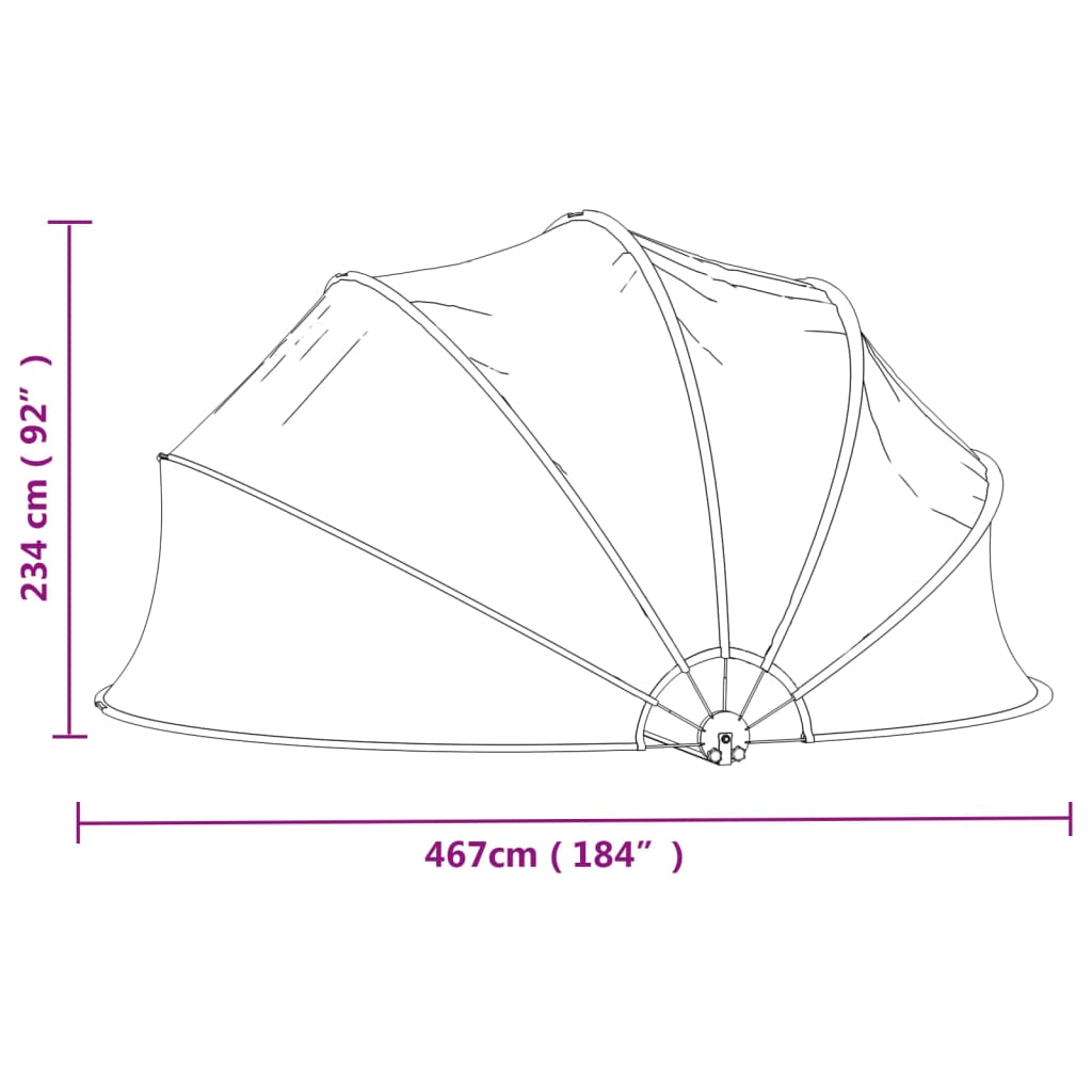 Pool-Zelt Kuppel Rund 467x234 cm PVC Poolüberdachung Kuppelzelt
