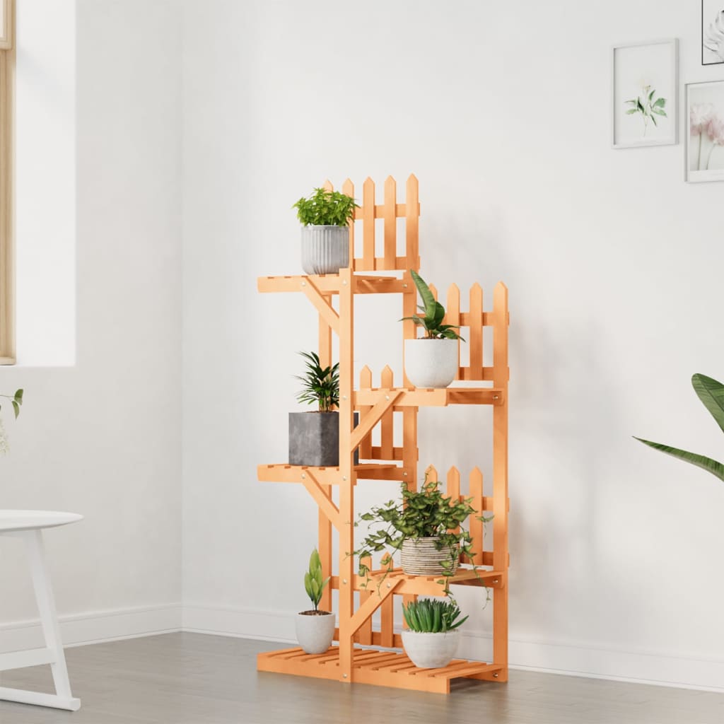 Blumenständer 60x25x130 cm Massivholz Tanne Retrostil Braun