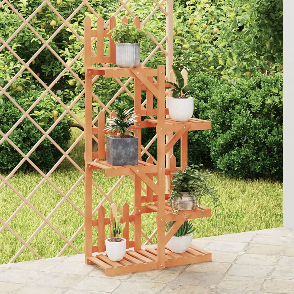 Blumenständer 60x25x130 cm Massivholz Tanne Retrostil Braun