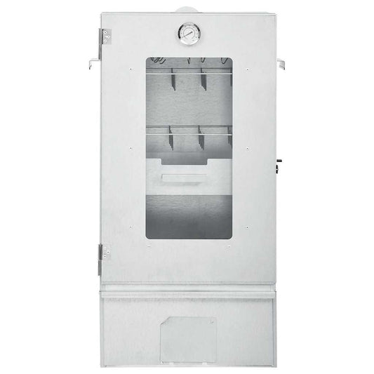 Räucherofen 44,5 x 29 x 83 cm mit Tisch 40 x 28 x 44,5 cm verzinkt Räucherschrank silber