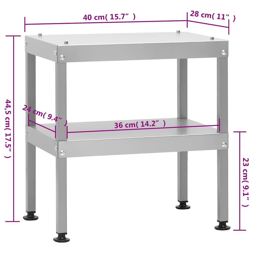 Räucherofen 44,5 x 29 x 83 cm mit Tisch 40 x 28 x 44,5 cm verzinkt Räucherschrank silber