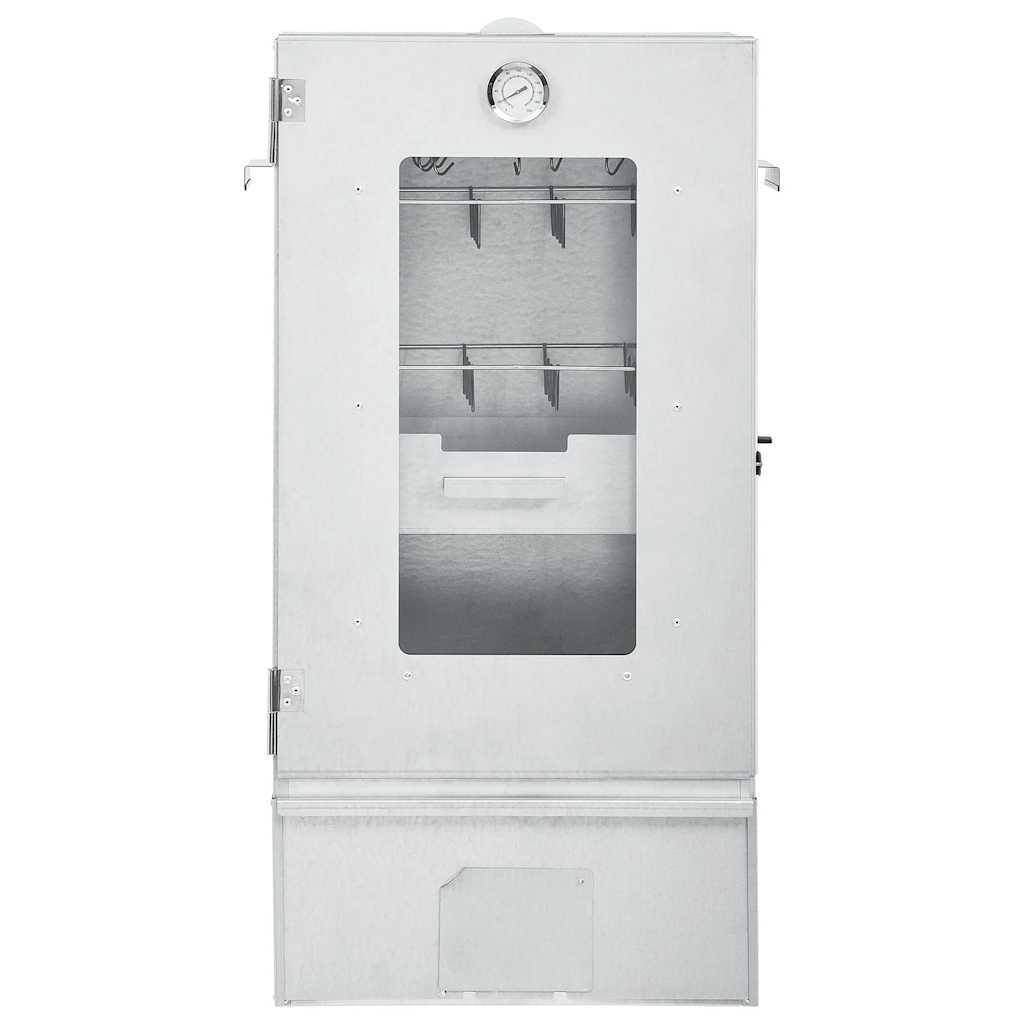 Räucherofen 44,5 x 29 x 83 cm mit Tisch 40 x 28 x 44,5 cm verzinkt Räucherschrank silber