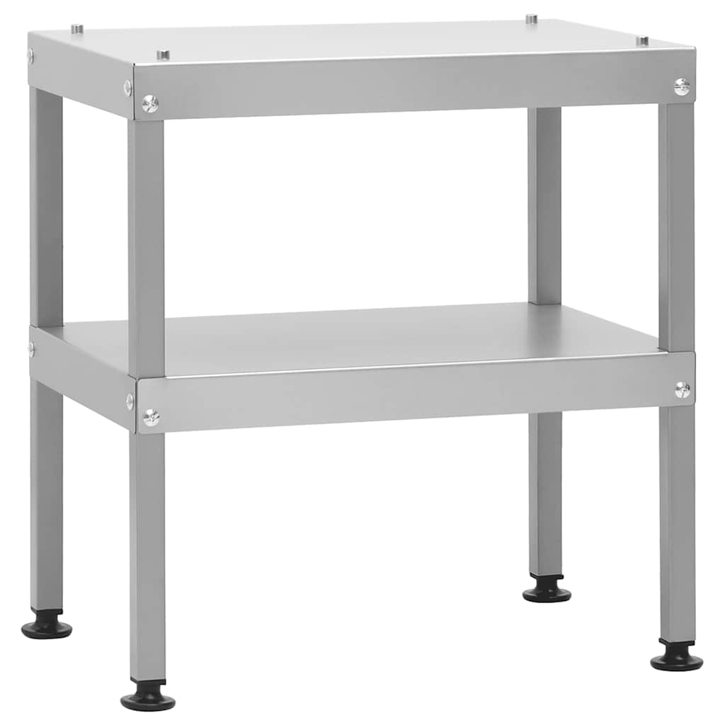 Räucherofen 44,5 x 29 x 83 cm mit Tisch 40 x 28 x 44,5 cm verzinkt Räucherschrank silber