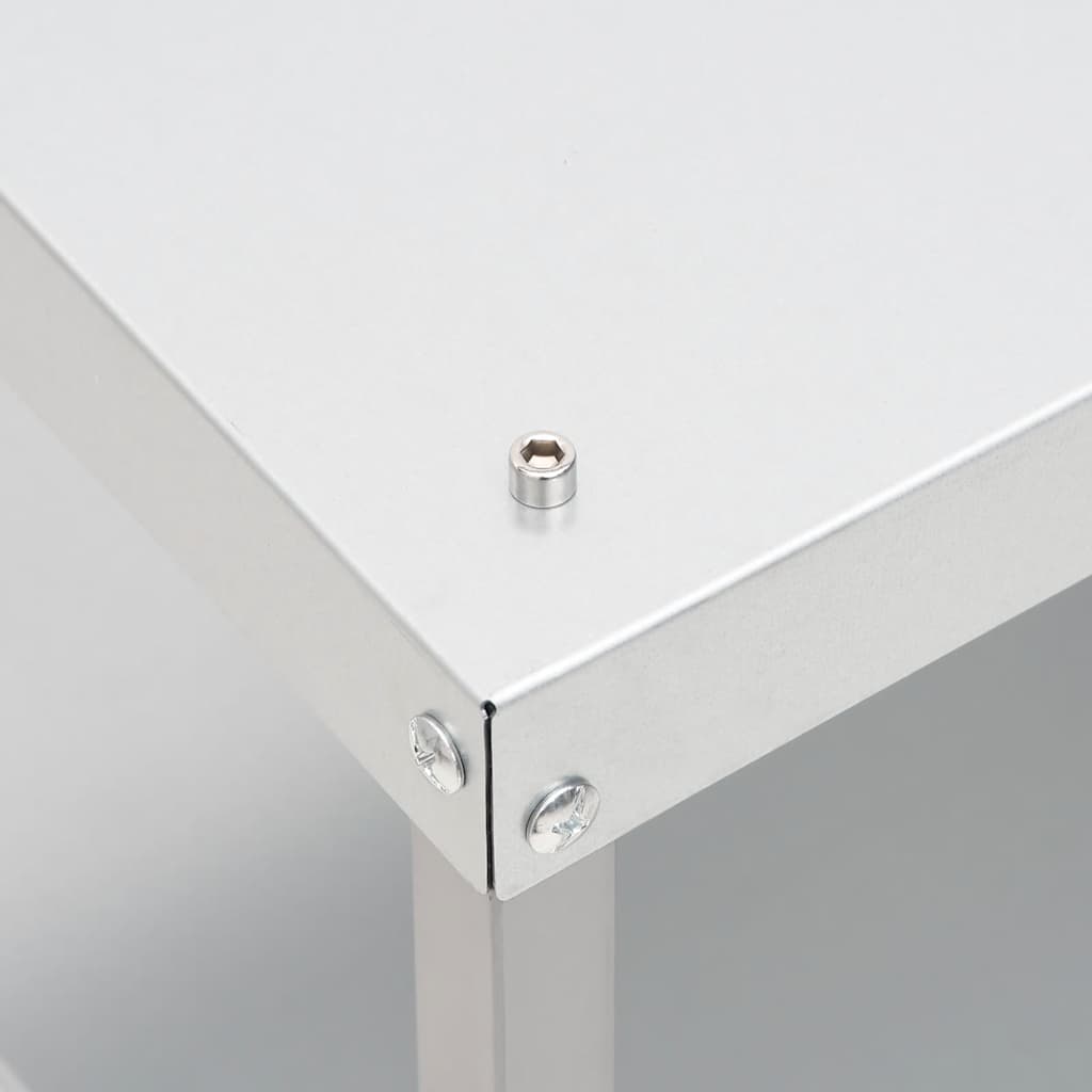 Räucherofen 44,5 x 29 x 83 cm mit Tisch 40 x 28 x 44,5 cm verzinkt Räucherschrank silber