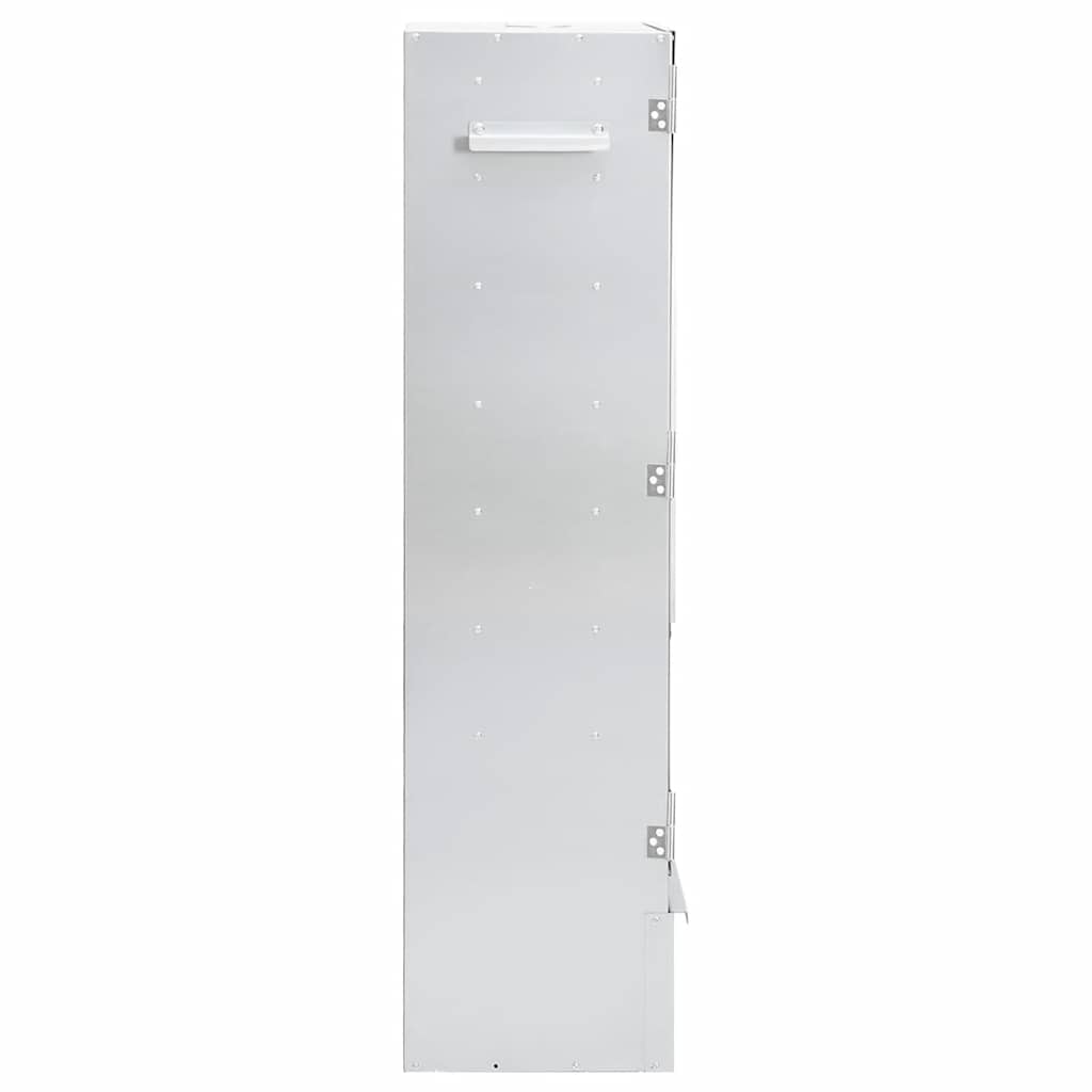 Räucherofen mit 1 kg Räuchermehl 44,5 x 29 x 110 cm silber verzinkt Räucherschrank