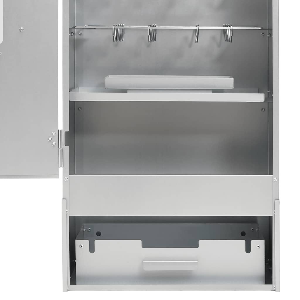 Räucherofen mit 1 kg Räuchermehl 44,5 x 29 x 110 cm silber verzinkt Räucherschrank