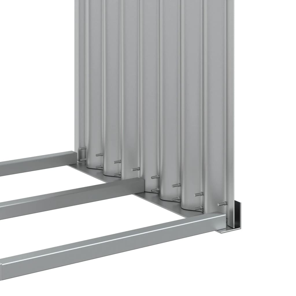 Brennholzunterstand Grau 120x45x210 cm Verzinkter Stahl Holzlager außen