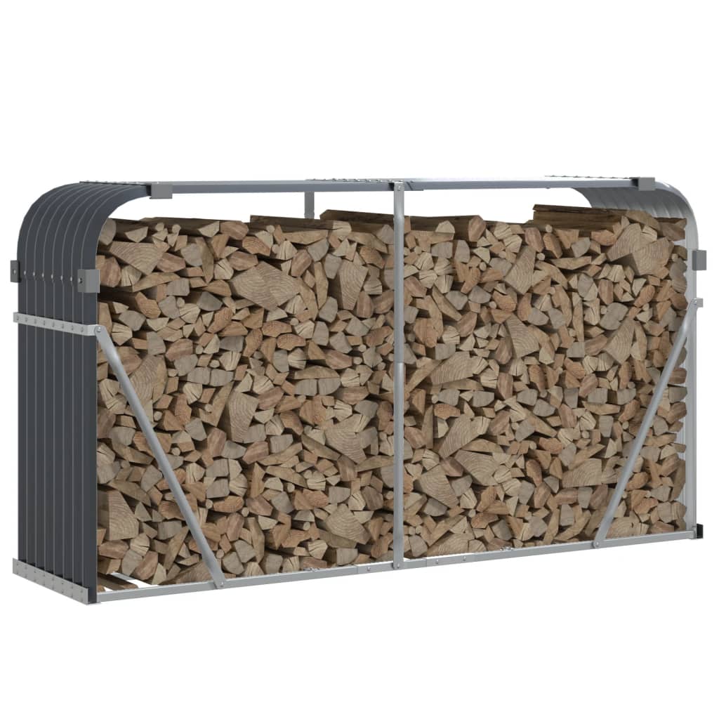 Brennholzunterstand Anthrazit 180x45x100 cm Verzinkter Stahl Holzlager außen