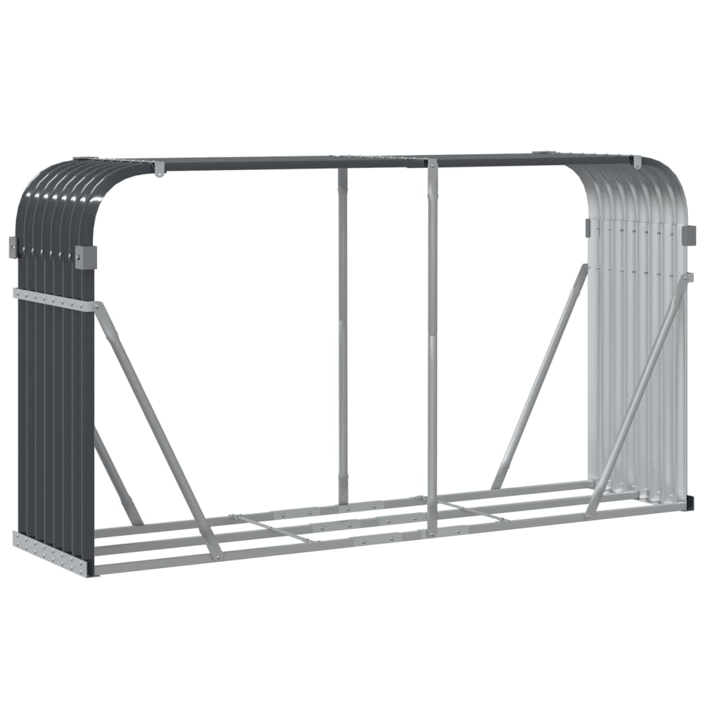 Brennholzunterstand Anthrazit 180x45x100 cm Verzinkter Stahl Holzlager außen