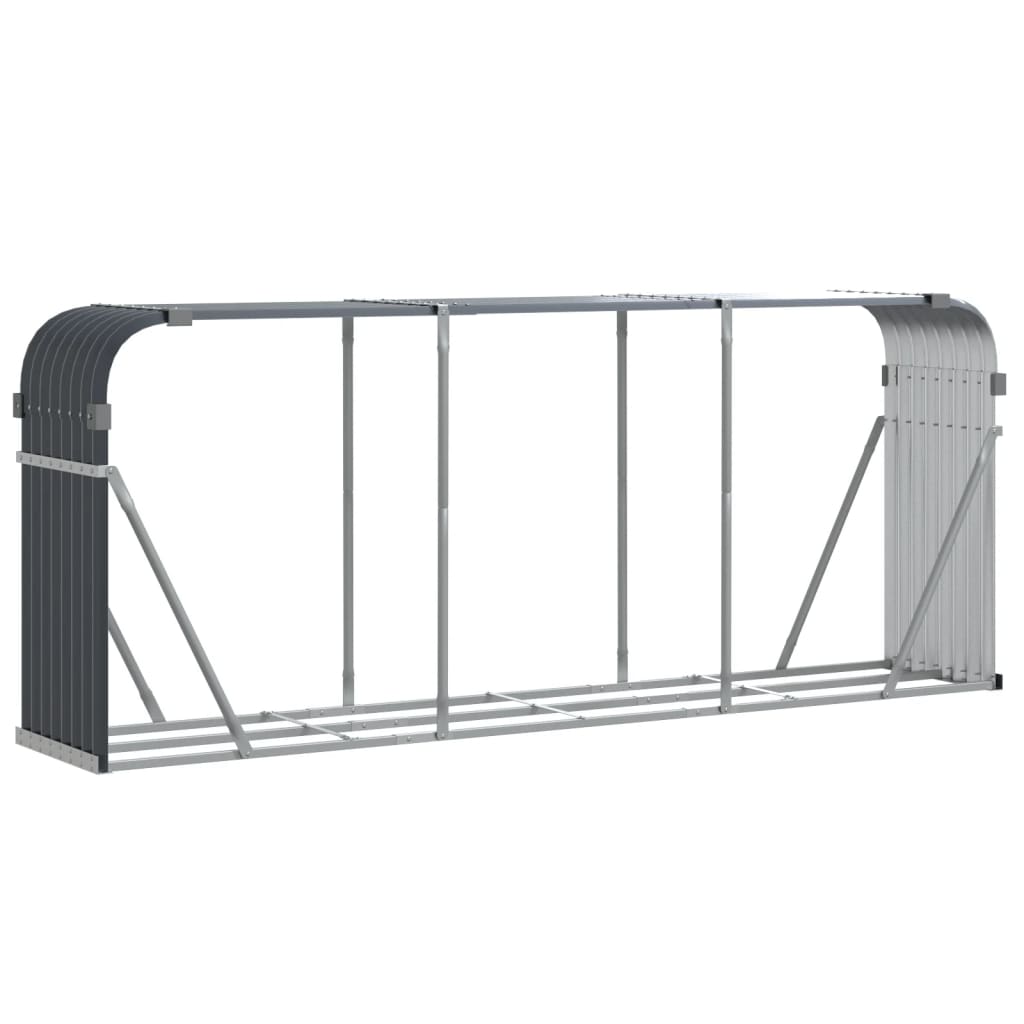 Brennholzunterstand Anthrazit 234x45x100 cm Verzinkter Stahl Holzlager außen