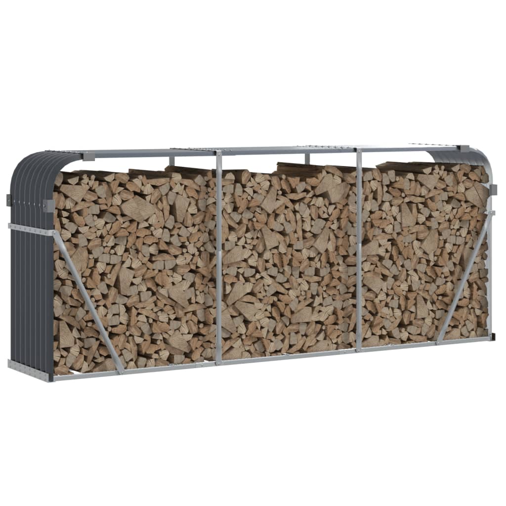 Brennholzunterstand Anthrazit 234x45x100 cm Verzinkter Stahl Holzlager außen