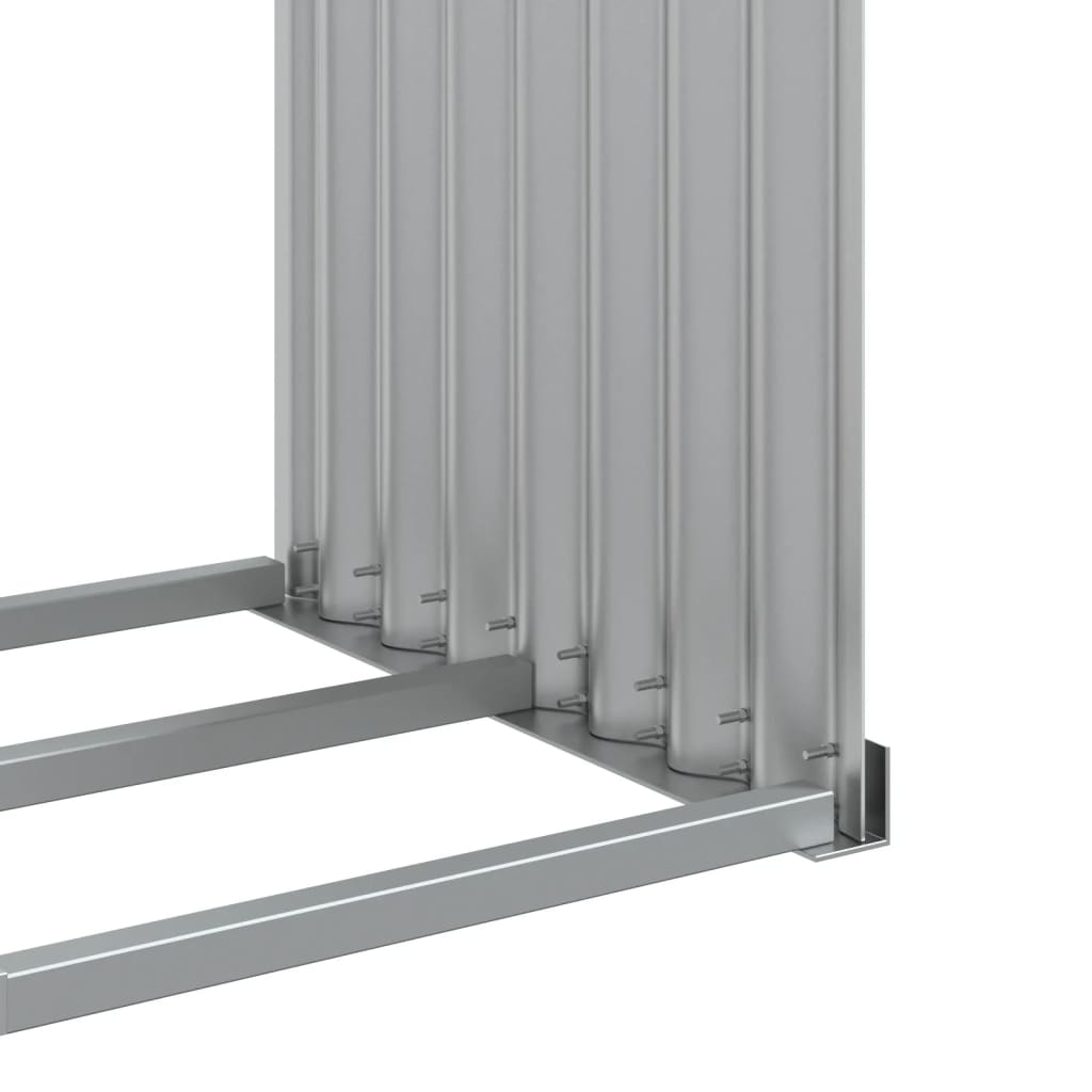 Brennholzunterstand Silber 120x45x140 cm Verzinkter Stahl Holzlager außen