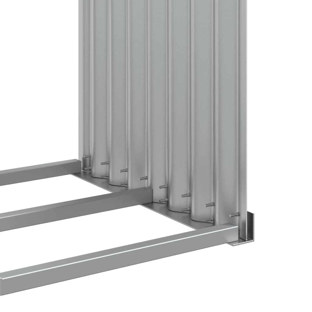 Brennholzunterstand Silber 120x45x100 cm Verzinkter Stahl Holzlager außen