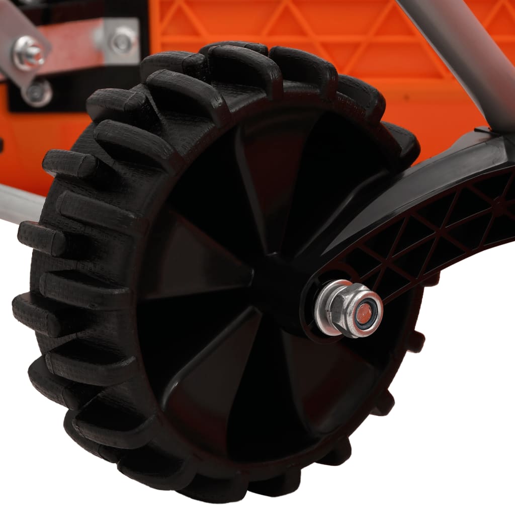 V-Form Schneeschieber mit verstellbarem Teleskopgriff Orange Stahl
