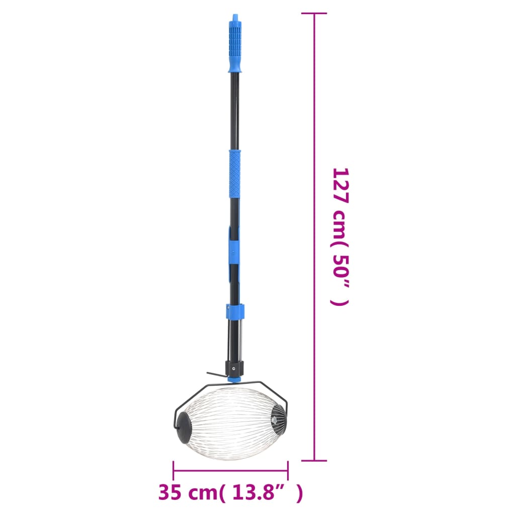 Rollsammler Blau 127 cm Stahl Apfelsammler Obstsammler Nusssammler Ballsammler