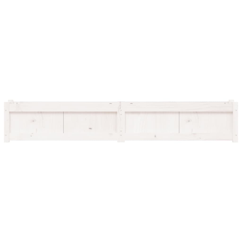 Pflanzkübel 2 Stk. Weiß Massivholz Kiefer 180x31x31 cm rechteckig