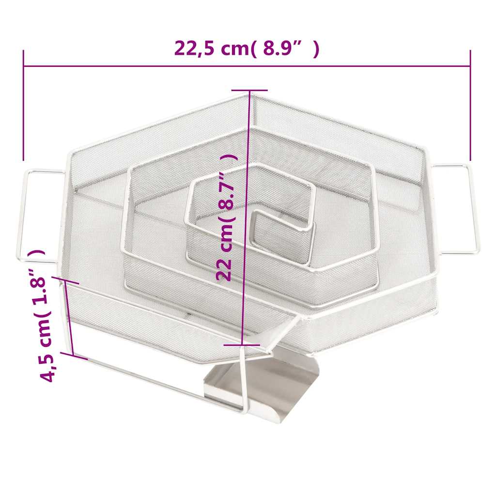 Kaltrauchgenerator 6-Seitig 22,5x22x4,5 cm Edelstahl Rauchgenerator für Räucheröfen
