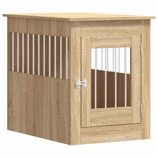 vidaXL dog crate in furniture style Sonoma oak 55x80x68 cm wood composite