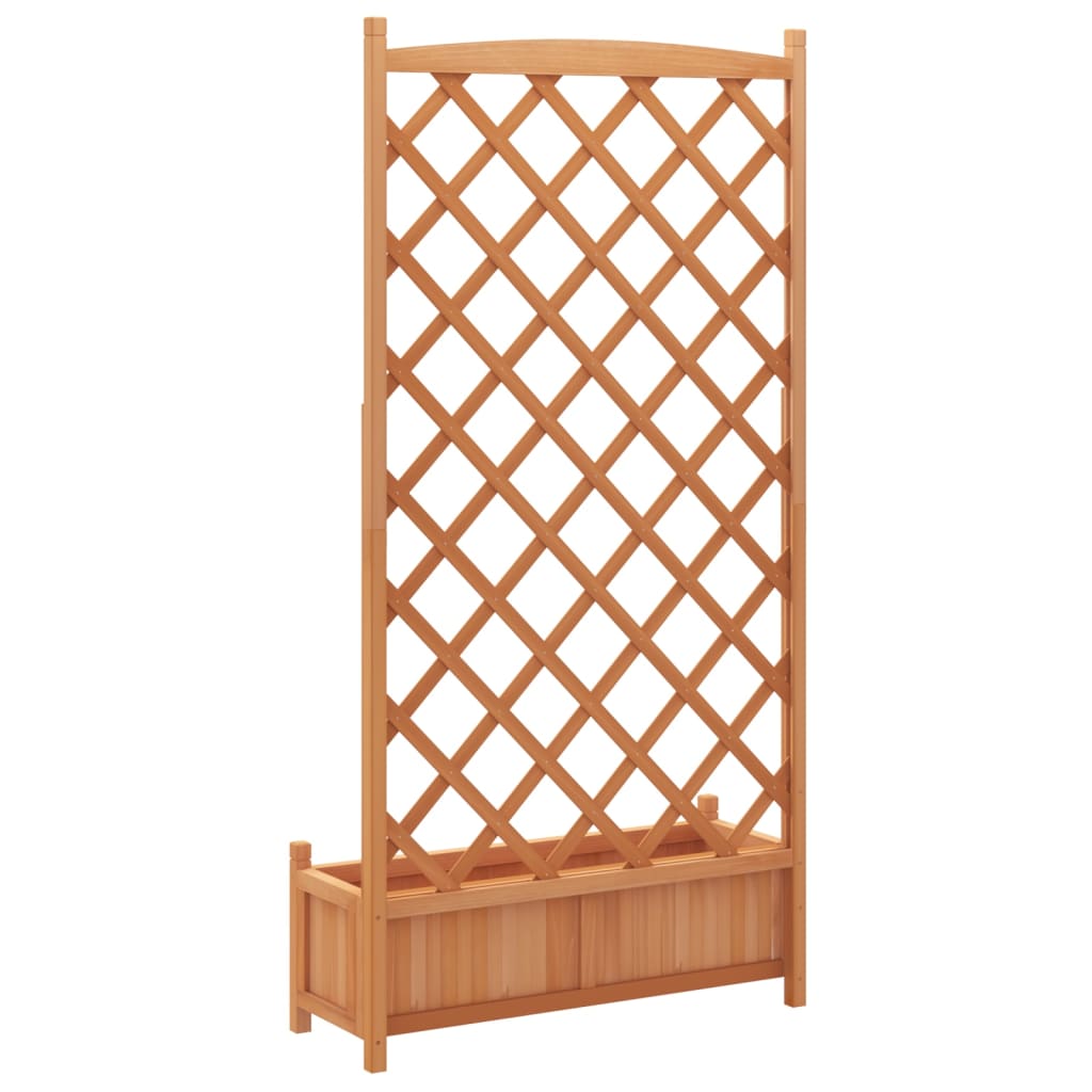Pflanzkübel mit Spalier Braun Massivholz Tanne 90x35x180cm braun
