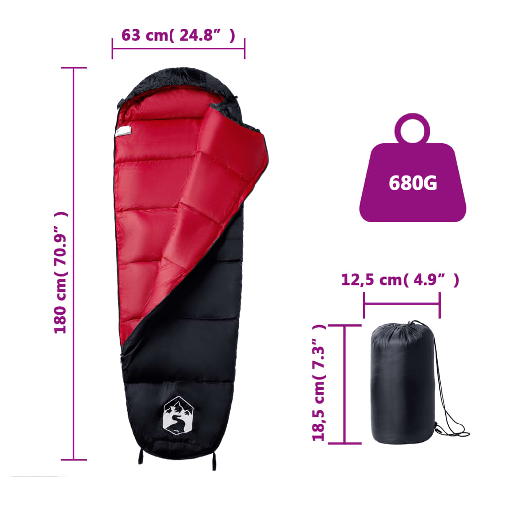 vidaXL Mummy Sleeping Bag for Adults, Camping, 3 Seasons