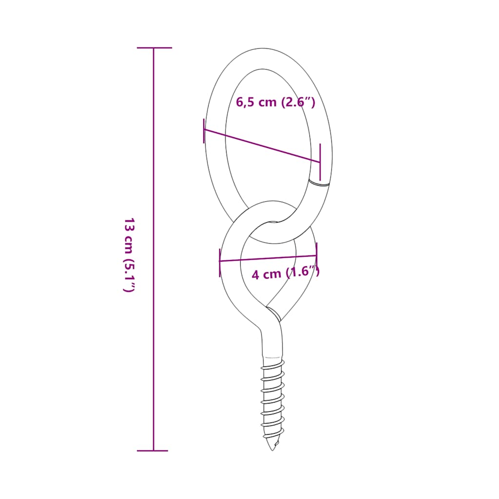 Anbinderinge mit Ösenschrauben 3 Stk. Silbern Stahl Barrenringe Schaukelringe