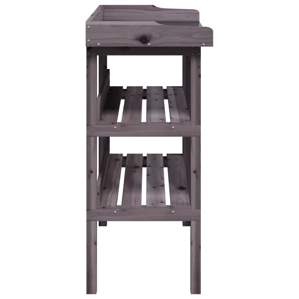 Pflanztisch mit Ablagen Grau 78x38x82,5 cm Massivholz Tanne verzinkt