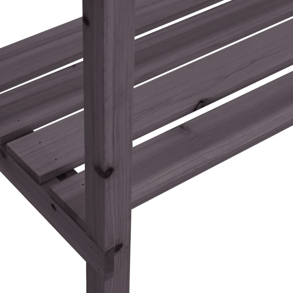 Pflanztisch mit Ablagen Grau 78x38x82,5 cm Massivholz Tanne verzinkt