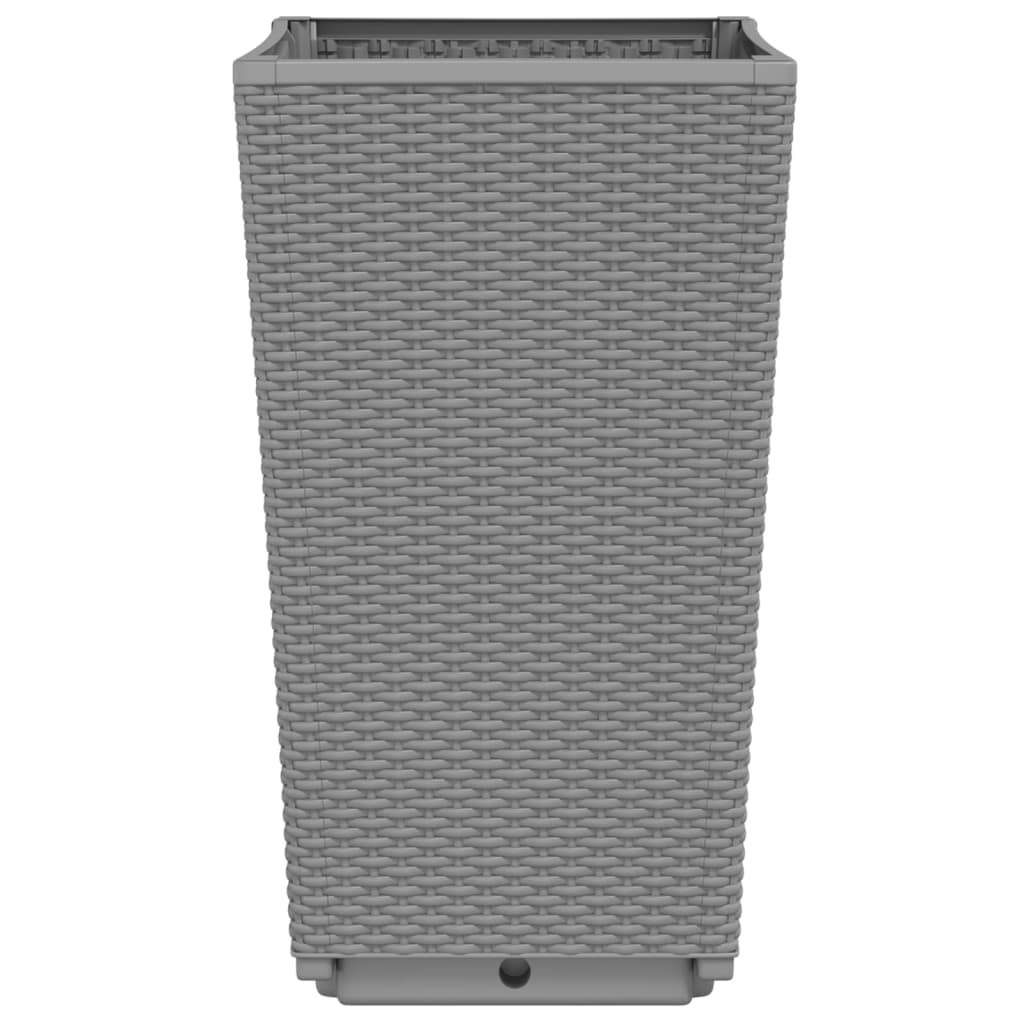 Pflanzkübel 2 Stk. Hellgrau 32,5x32,5x57 cm PP Rattan-Optik