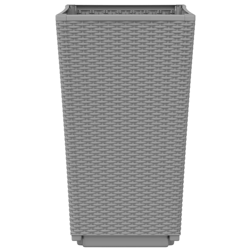 Pflanzkübel 2 Stk. Hellgrau 32,5x32,5x57 cm PP Rattan-Optik