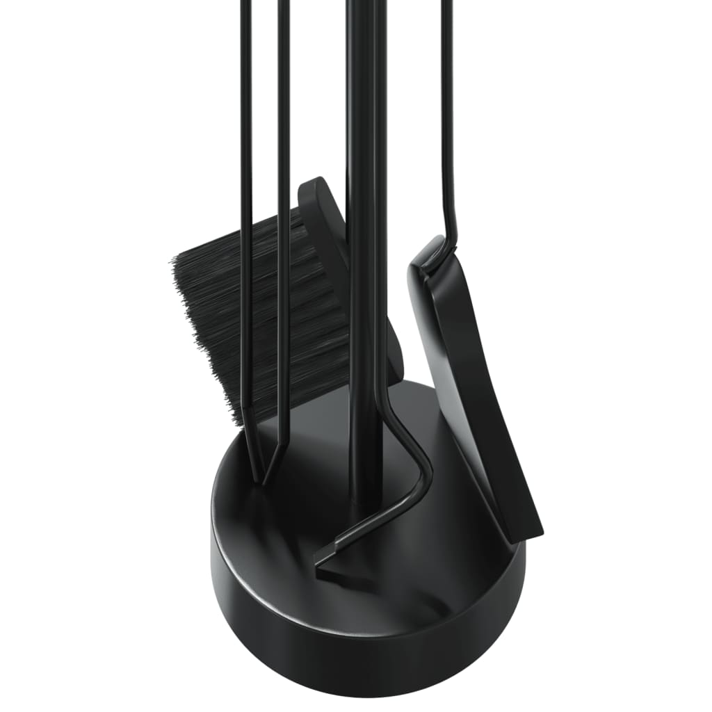 5-tlg. Kaminwerkzeug-Set 18x66 cm Stahl Schwarz Kaminbesteck Kamingarnitur