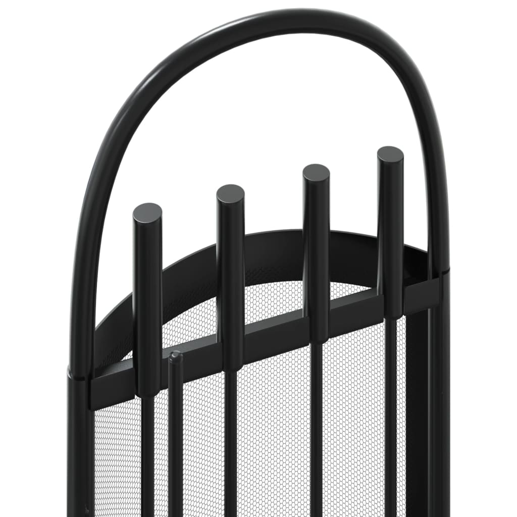 5-tlg. Kaminwerkzeug-Set 23x15x66 cm Stahl Schwarz Kaminbesteck Kamingarnitur