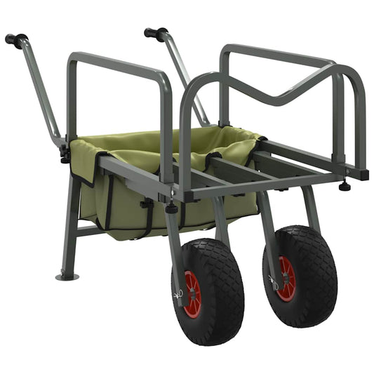 Angelwagen 2 Räder Grün Angel Trolley Transportwagen klappbar Campingtrolley
