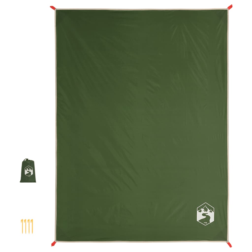 Picknickdecke mit Heringen Grün 205x155 cm wasserdichte Unterseite