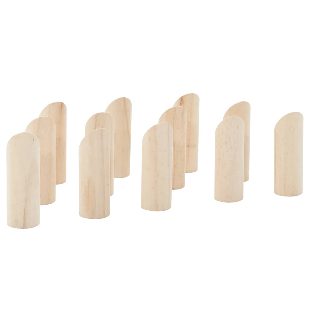 Kubb-Spielset 13tlg. mit Tragetasche Massivholz Kiefer Wurfspiel aus Holz