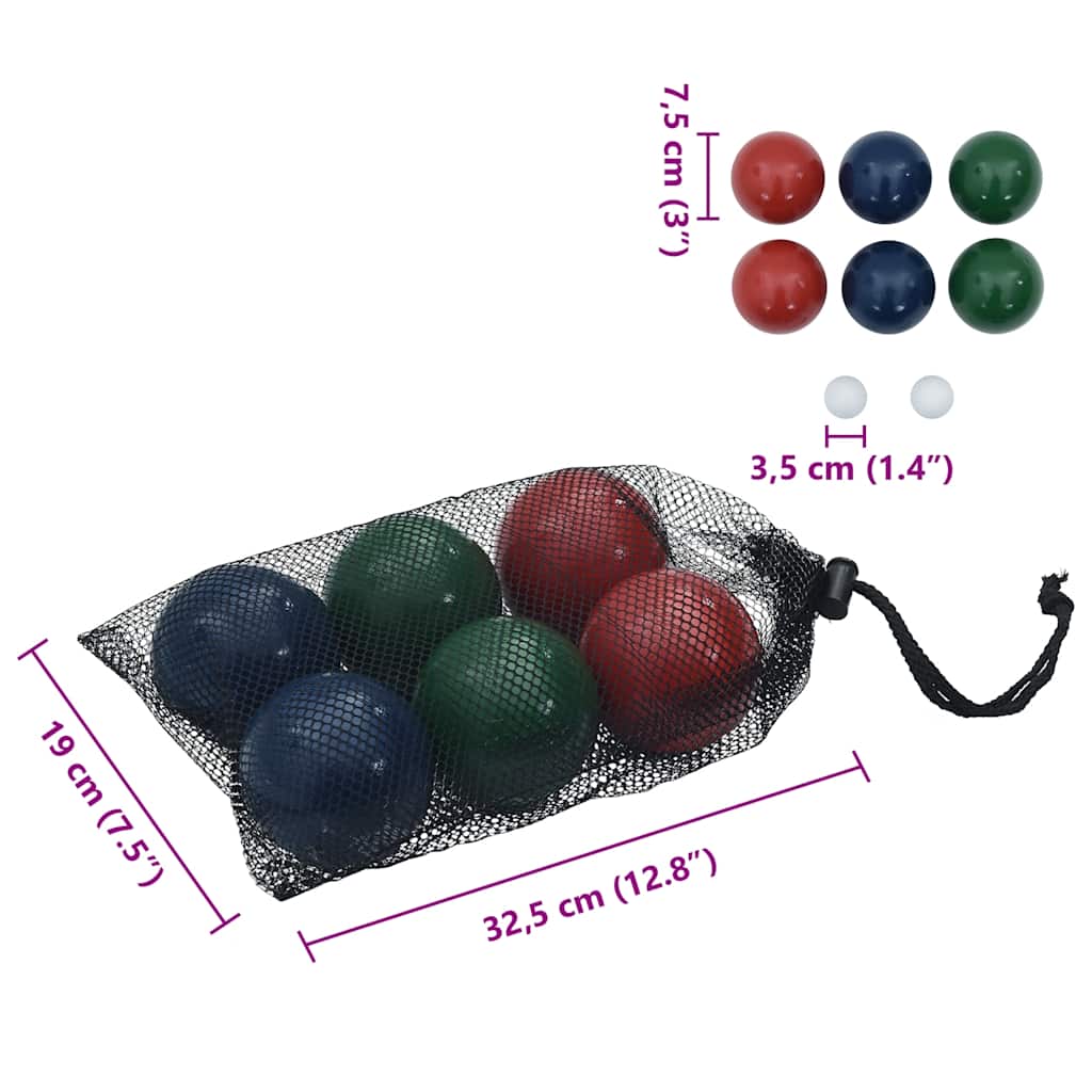 Boccia-Spielset 8-tlg. mit Tragetasche Holzkugeln Wurfspiel Boule
