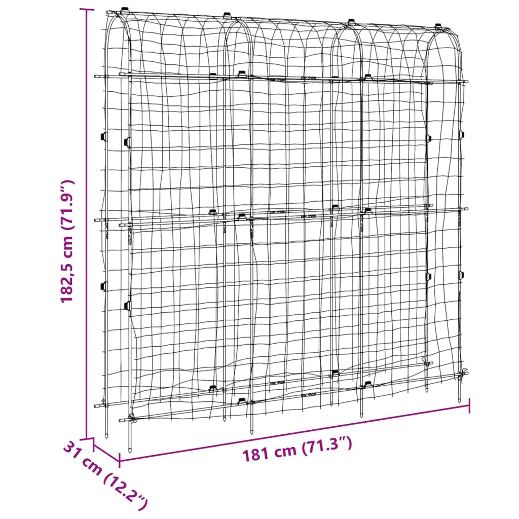 vidaXL Plant Net U-Frame 181x31x182.5 cm Steel