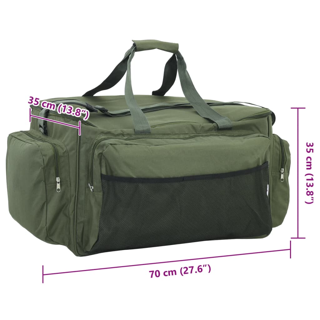 Angeltasche wasserdicht isoliert olivgrün 70x35x35 cm Anglertasche Fischertasche