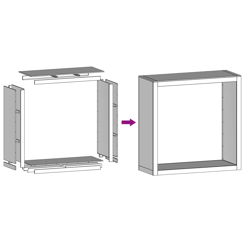 Brennholzregal 100x40x100 cm Cortenstahl rostig Holzlager