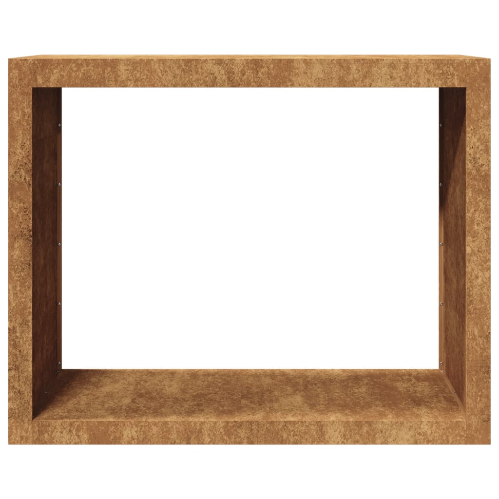 Brennholzregal 100x40x80 cm Cortenstahl rostig Holzlager Feuerholzhalter