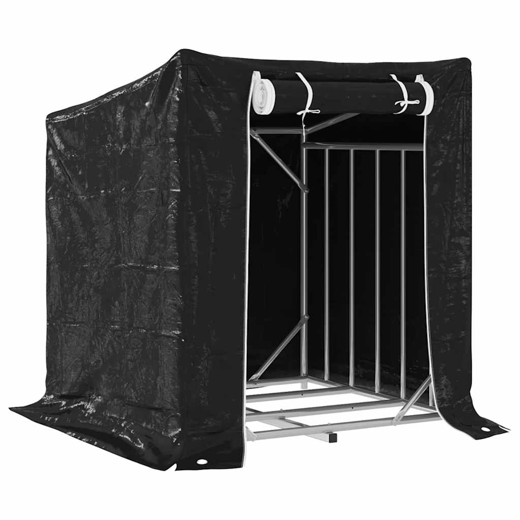 Brennholzregal mit Regenschutz 100x100x111 cm Holzlager Feuerholzständer