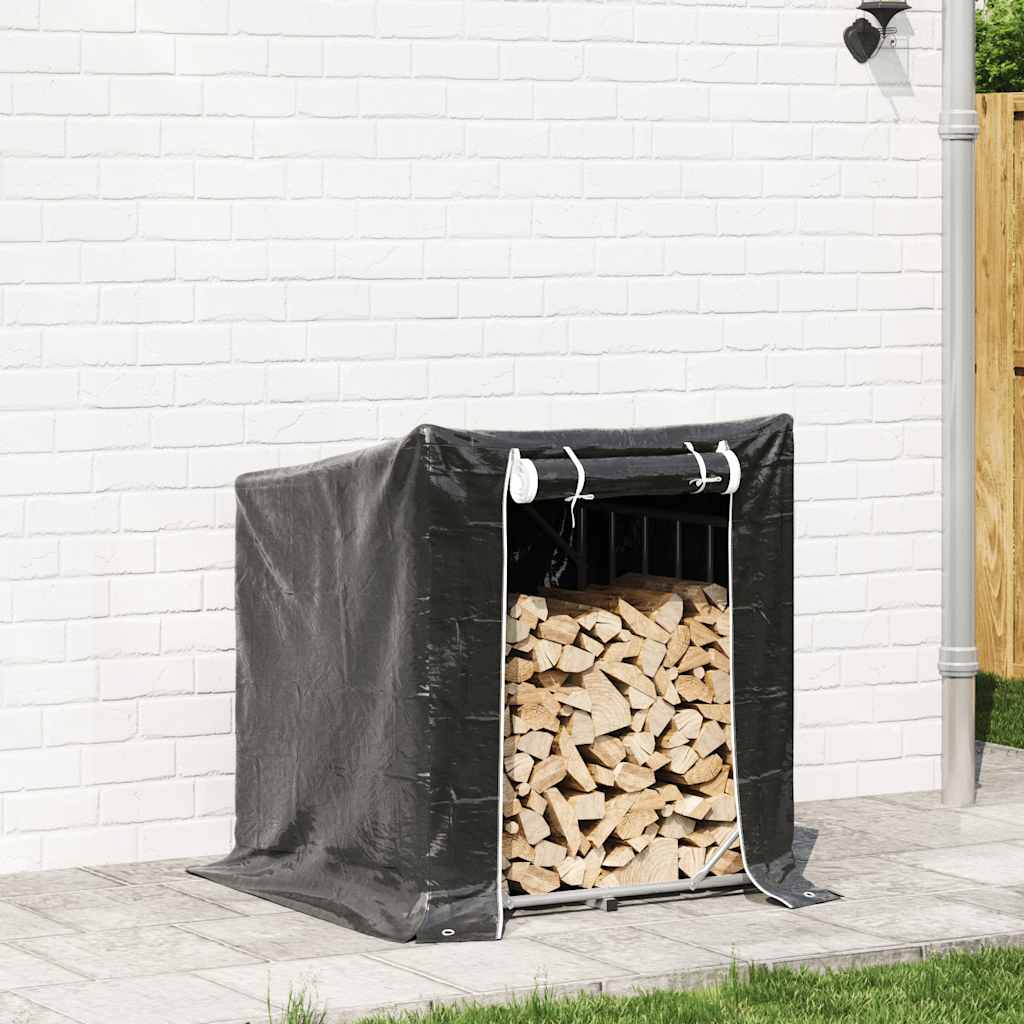 Brennholzregal mit Regenschutz 100x100x111 cm Holzlager Feuerholzständer
