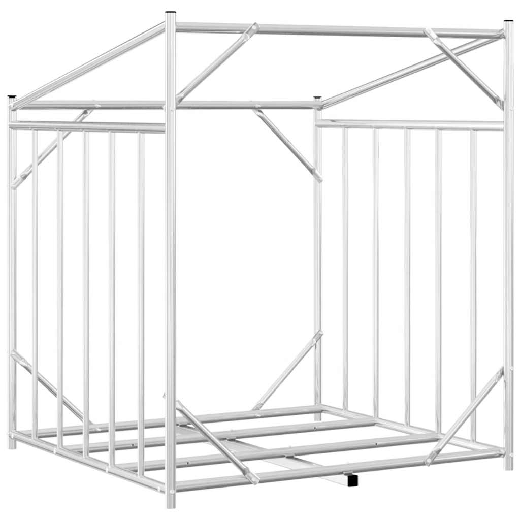 Brennholzregal mit Regenschutz 100x100x111 cm Holzlager Feuerholzständer