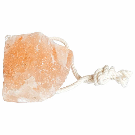 Salzlecksteine 20 Stück Rosa Steinsalz mit Kordel Mineralleckstein ca. 110 Gr je Stein