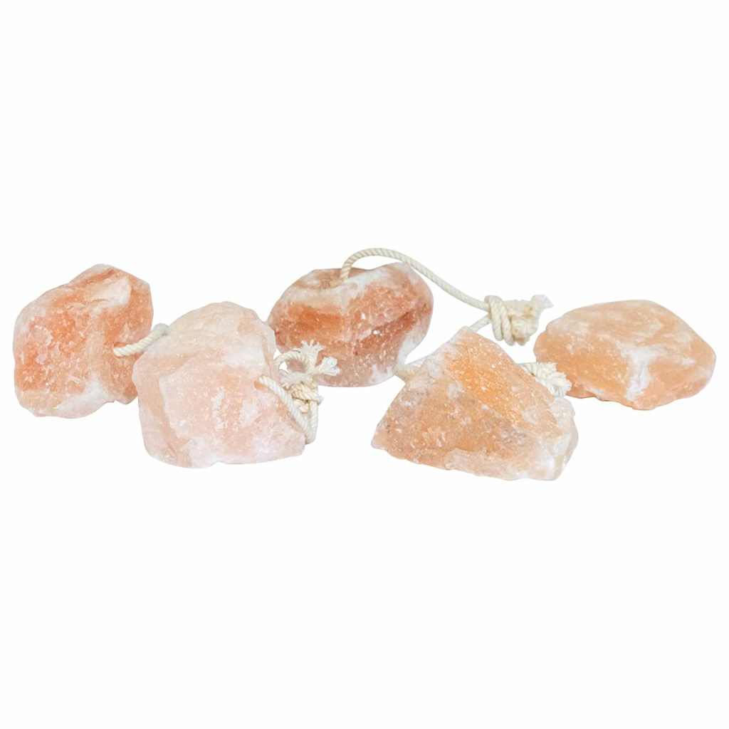 Salzlecksteine 100 pcs Rosa Steinsalz mit Kordel Mineralleckstein ca. 112 Gr je Stein